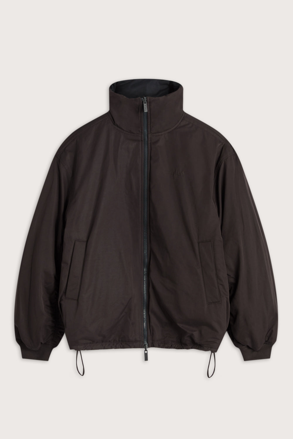 Funnel Neck Reversible Bomber - Black / Americano