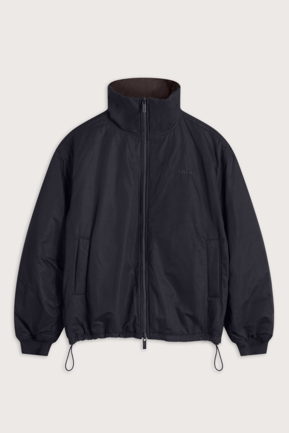 Funnel Neck Reversible Bomber - Black / Americano