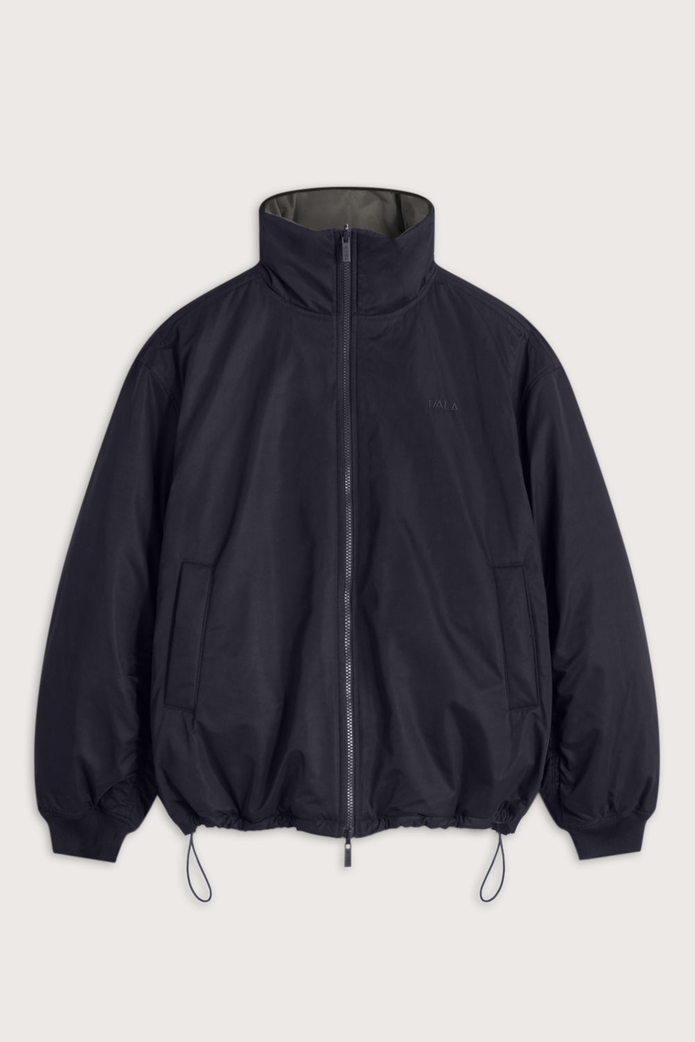 Funnel Neck Reversible Bomber - Black & Dark Olive