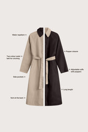 Longline Reversible Trench - Truffle / Americano