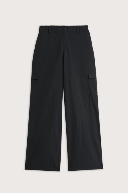 Wide Leg Adjustable Cargo Trouser - Black