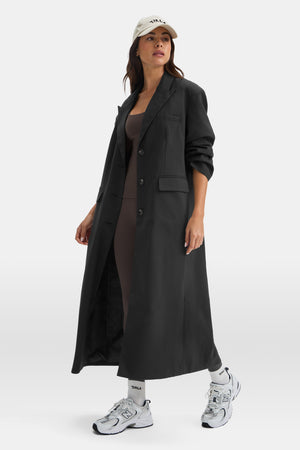 Longline Blazer Coat - Black