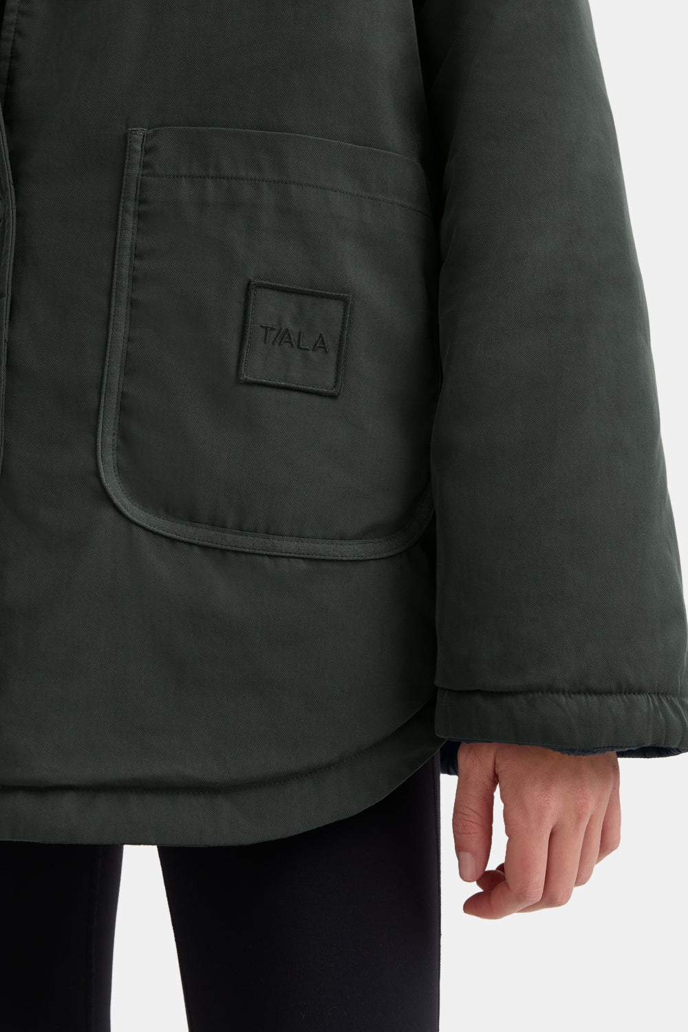 Quilted Reversible Barn Jacket - Dark Moss / Black
