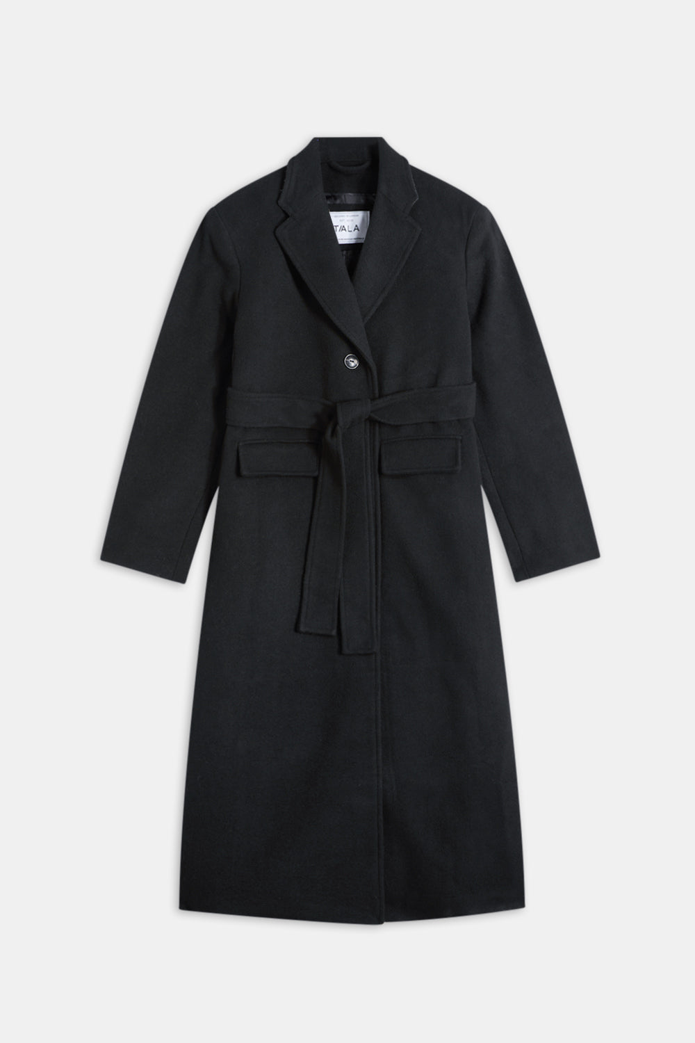 Wool Blend Oversized Overcoat - Black
