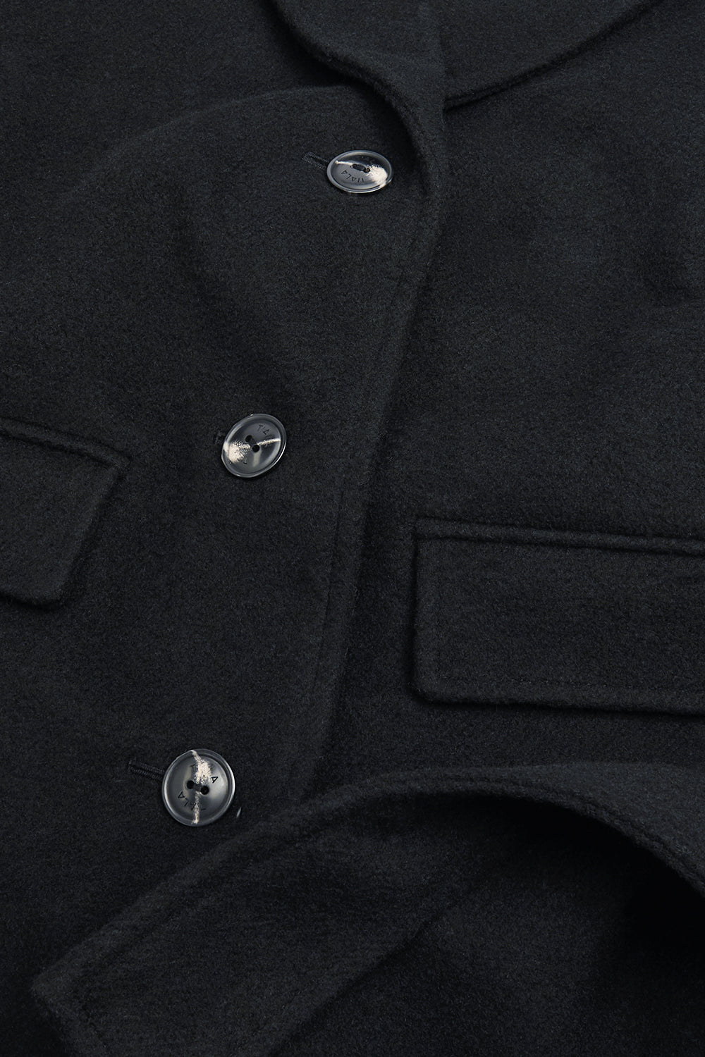 Wool Blend Oversized Overcoat - Black