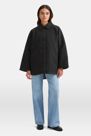 Quilted Reversible Barn Jacket - Black