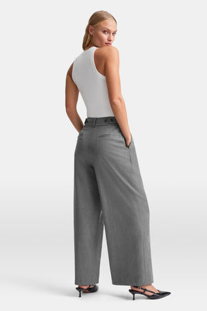Everyday Tailoring Wide Leg Trousers - Charcoal Grey Marl