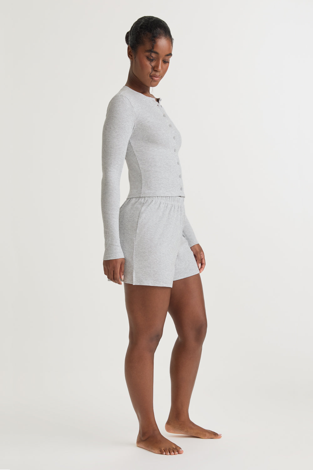 Soft Lounge Pyjama Shorts - Grey Marl