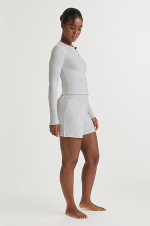 Soft Lounge Pyjama Shorts - Grey Marl