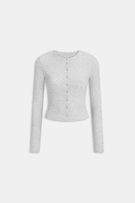 Soft Lounge Cardigan - Grey Marl