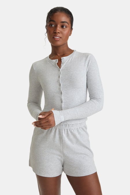 Soft Lounge Cardigan - Grey Marl