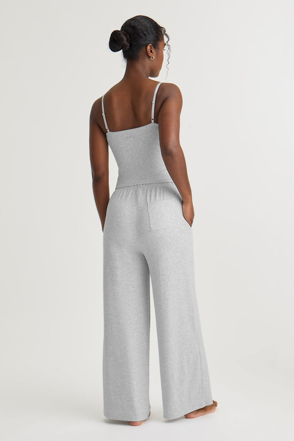Soft Lounge Wide Leg Pyjama Bottoms - Grey Marl