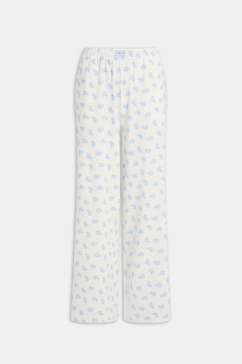Soft Lounge Wide Leg Pyjama Bottoms - Croissant Print