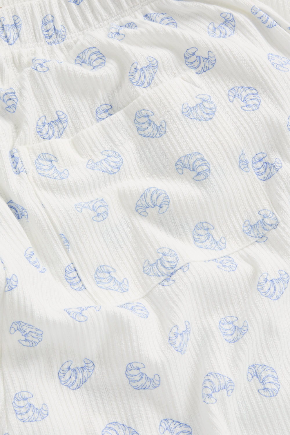 Soft Lounge Wide Leg Pyjama Bottoms - Croissant Print