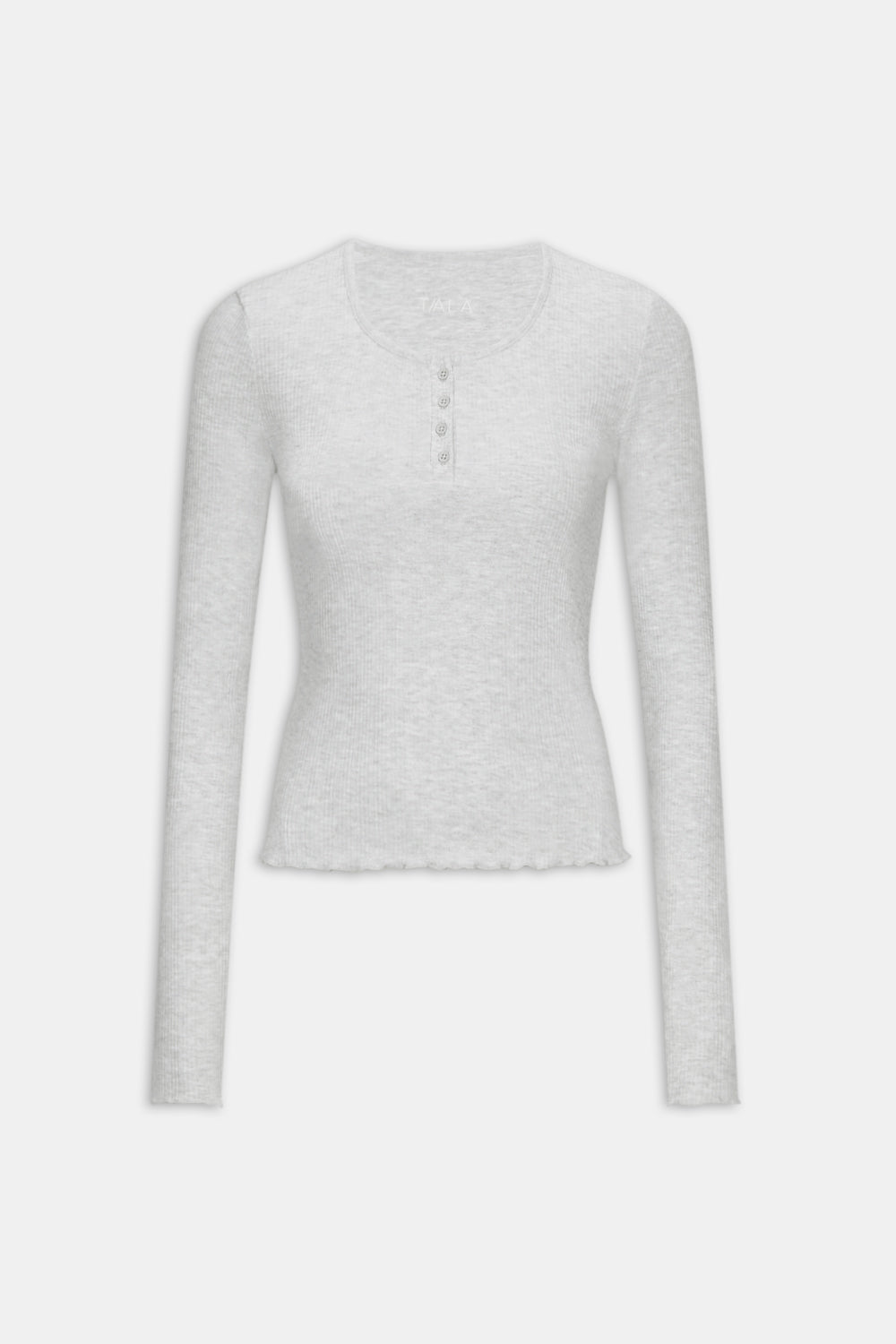 Henley Pyjama Top - Grey Marl