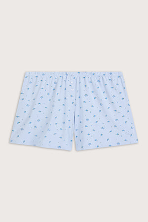Button Pyjama Shorts - Baby Blue Floral Print
