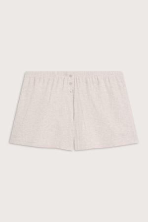 Button Pyjama Shorts - Oat Marl