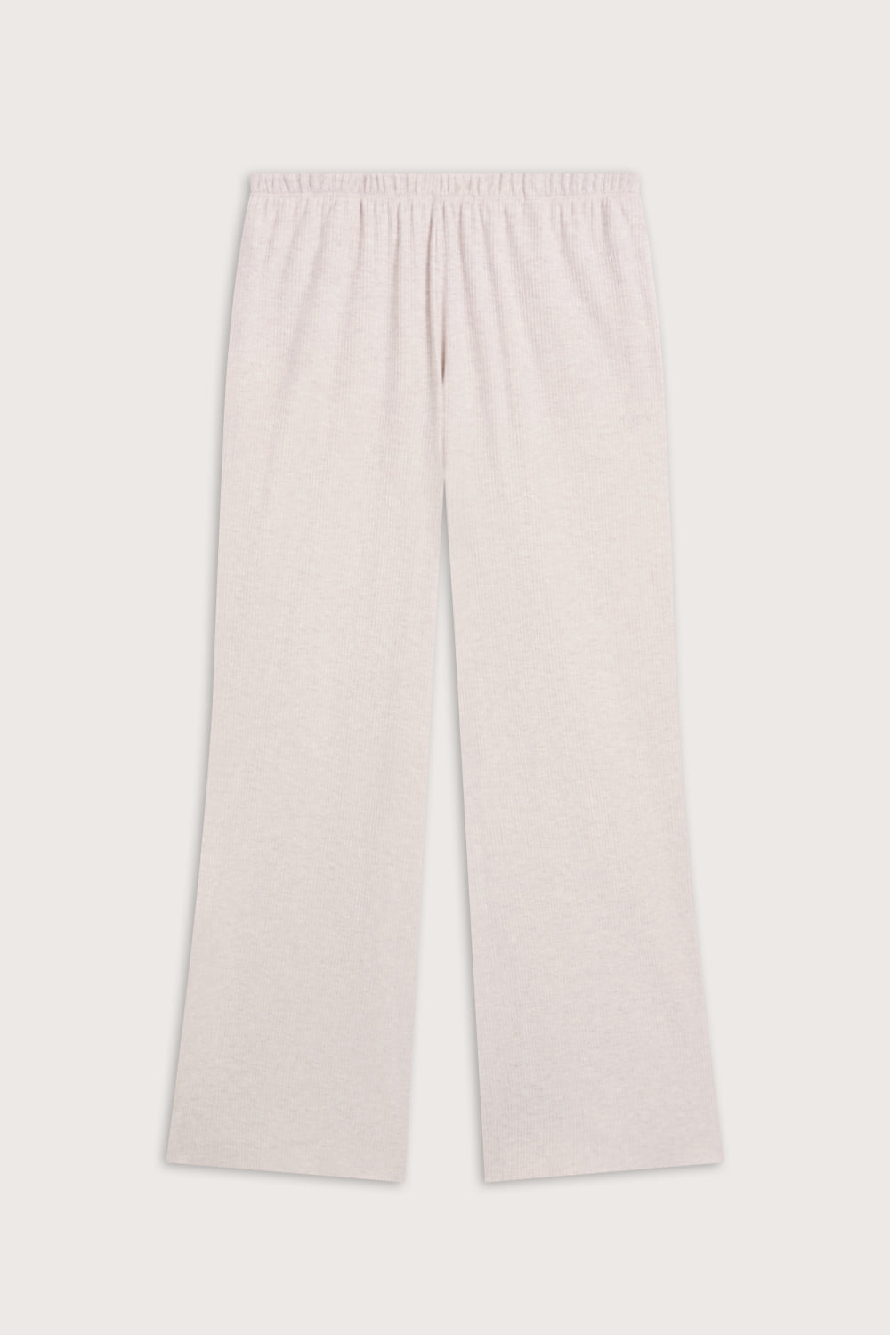 Mid-Rise Wide Led Pyjama Bottoms - Oat Marl