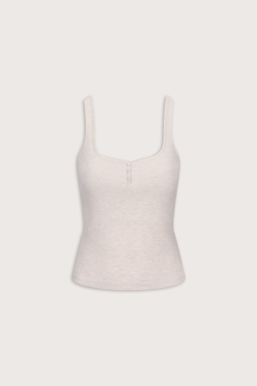 Sweetheart Henley Pyjama Vest - Oat Marl