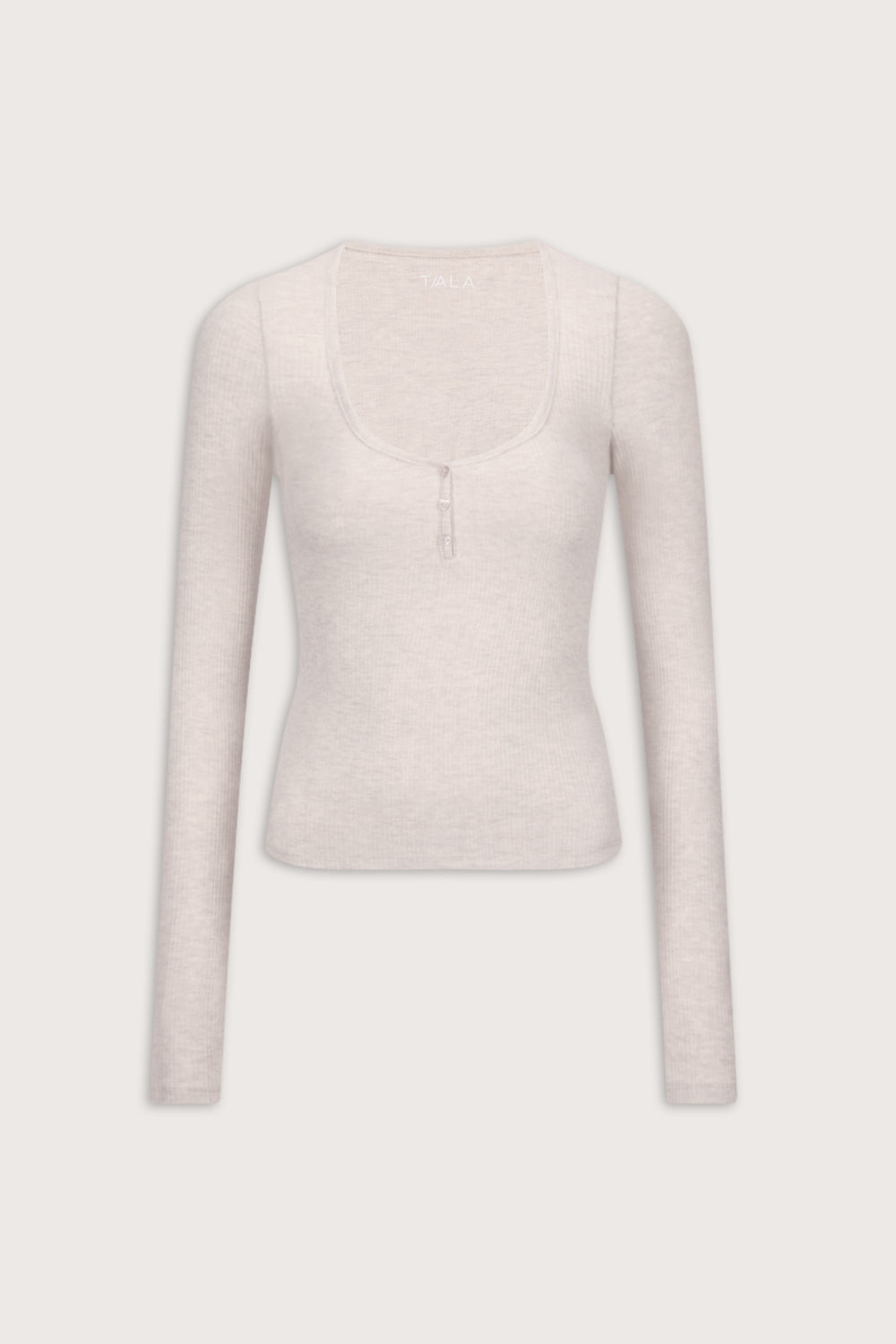 Sweetheart Long Sleeve Pyjama Top - Oat Marl