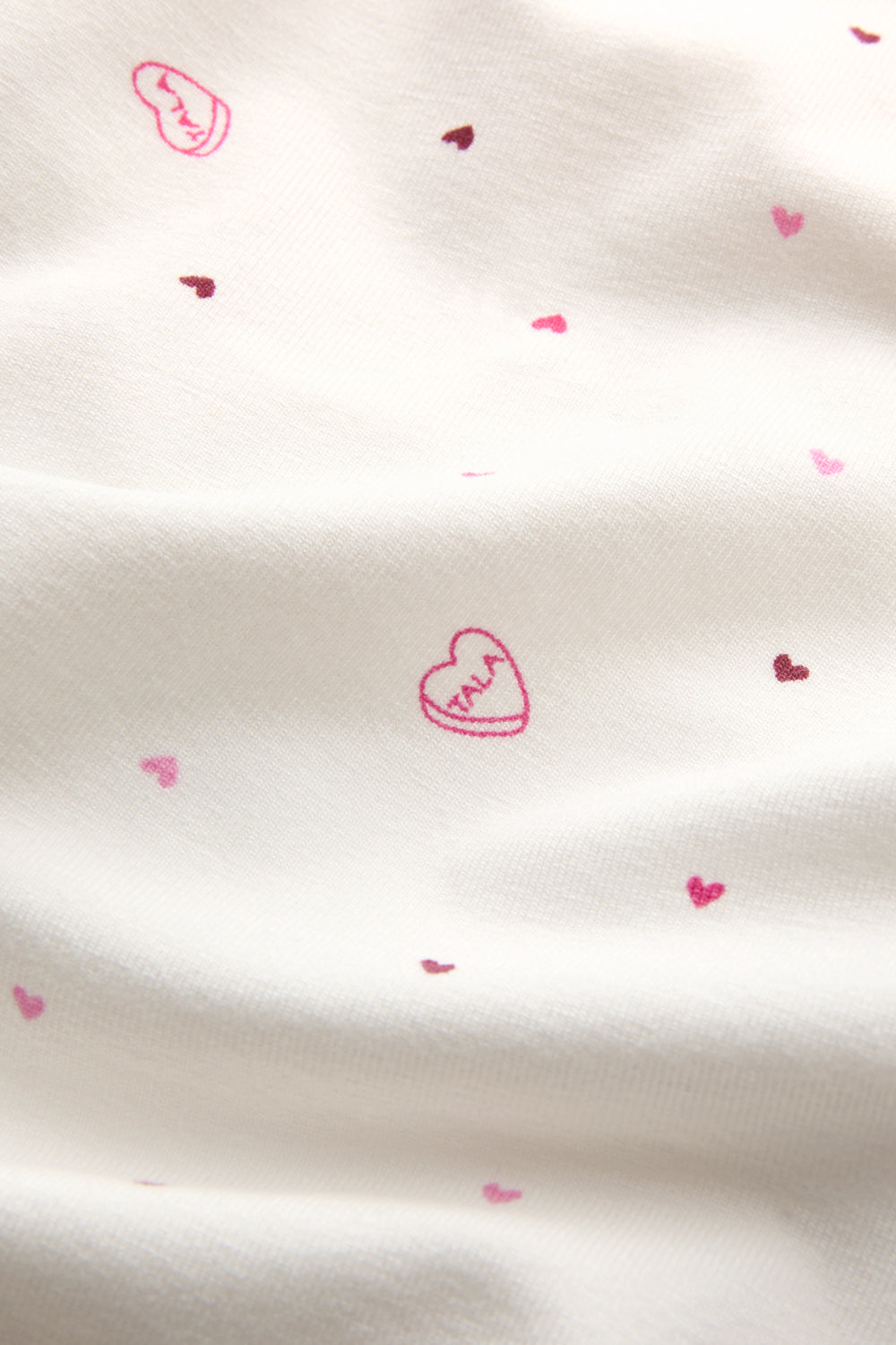 Sweetheart Henley Pyjama Vest - Love Heart Print