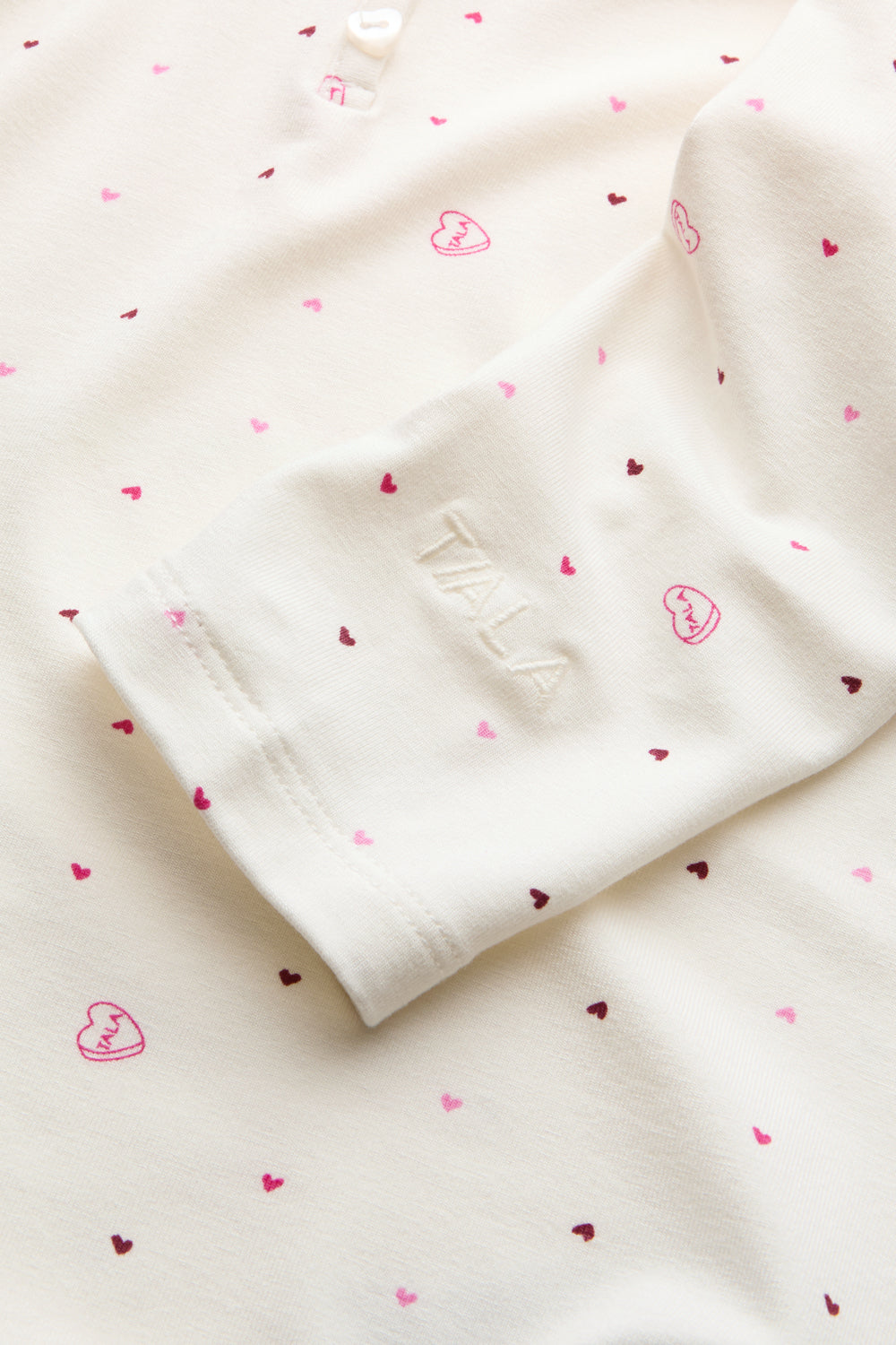 Sweetheart Long Sleeve Pyjama Top - Love Heart Print