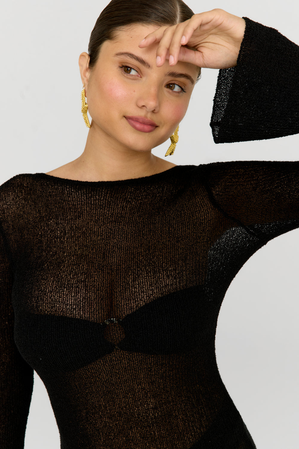 Pearl Multiway Resort Knit Mini Dress - Shadow Black