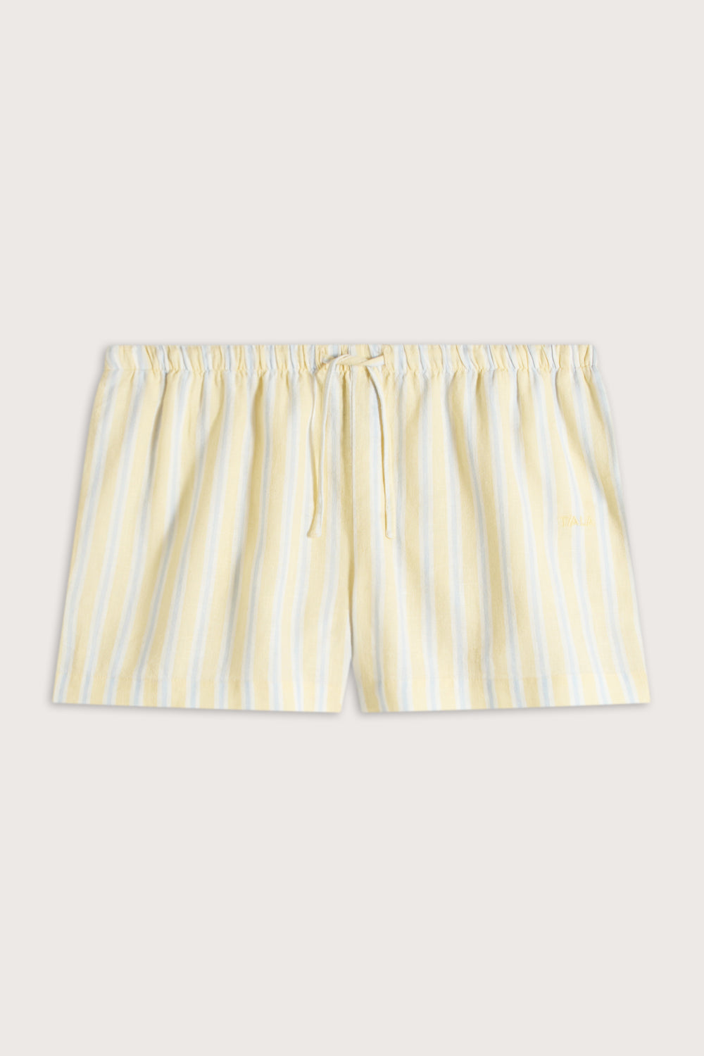 Soft Linen Short - Lemon / Blue Stripe