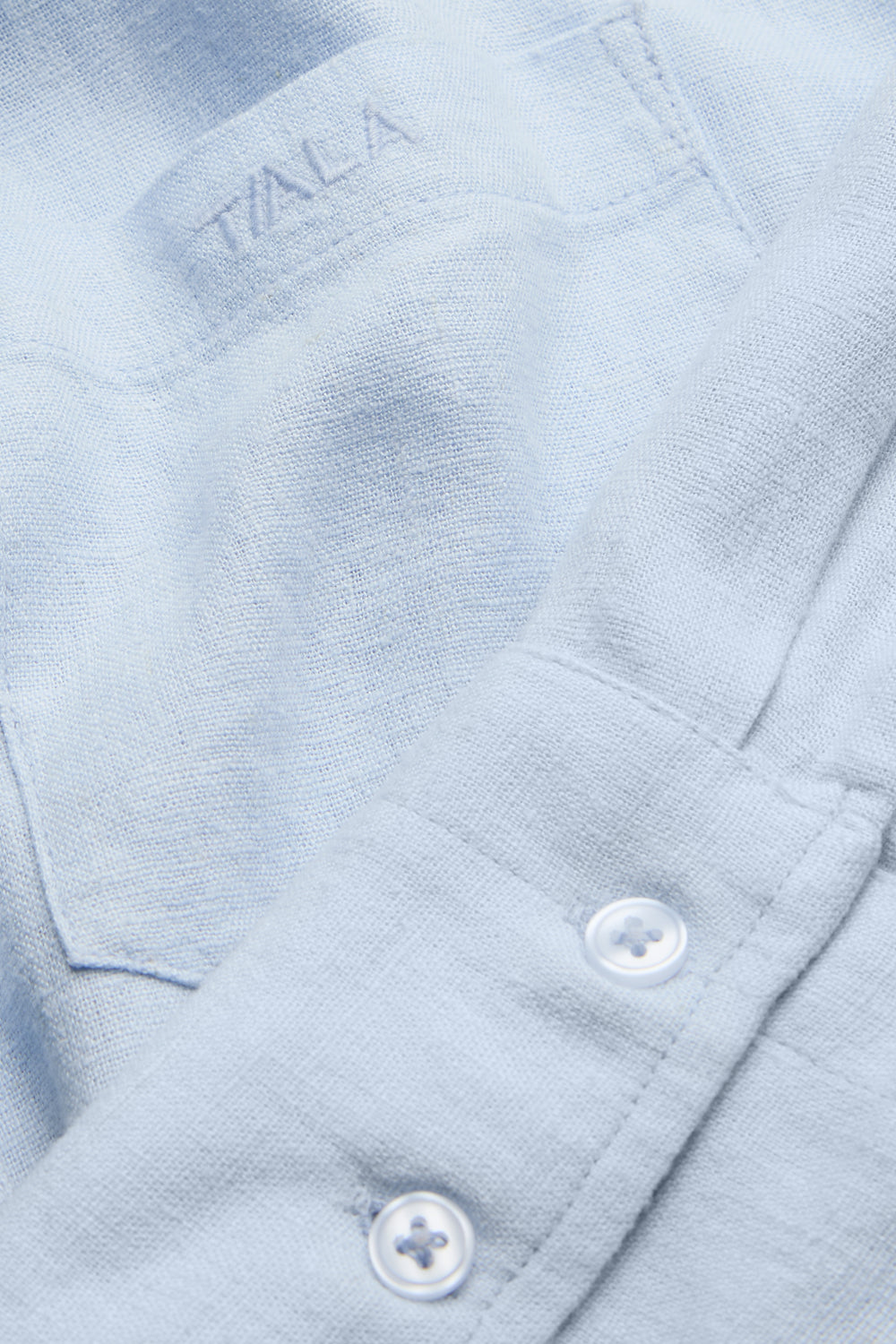 Soft Linen Long Sleeve Shirt - Baby Blue