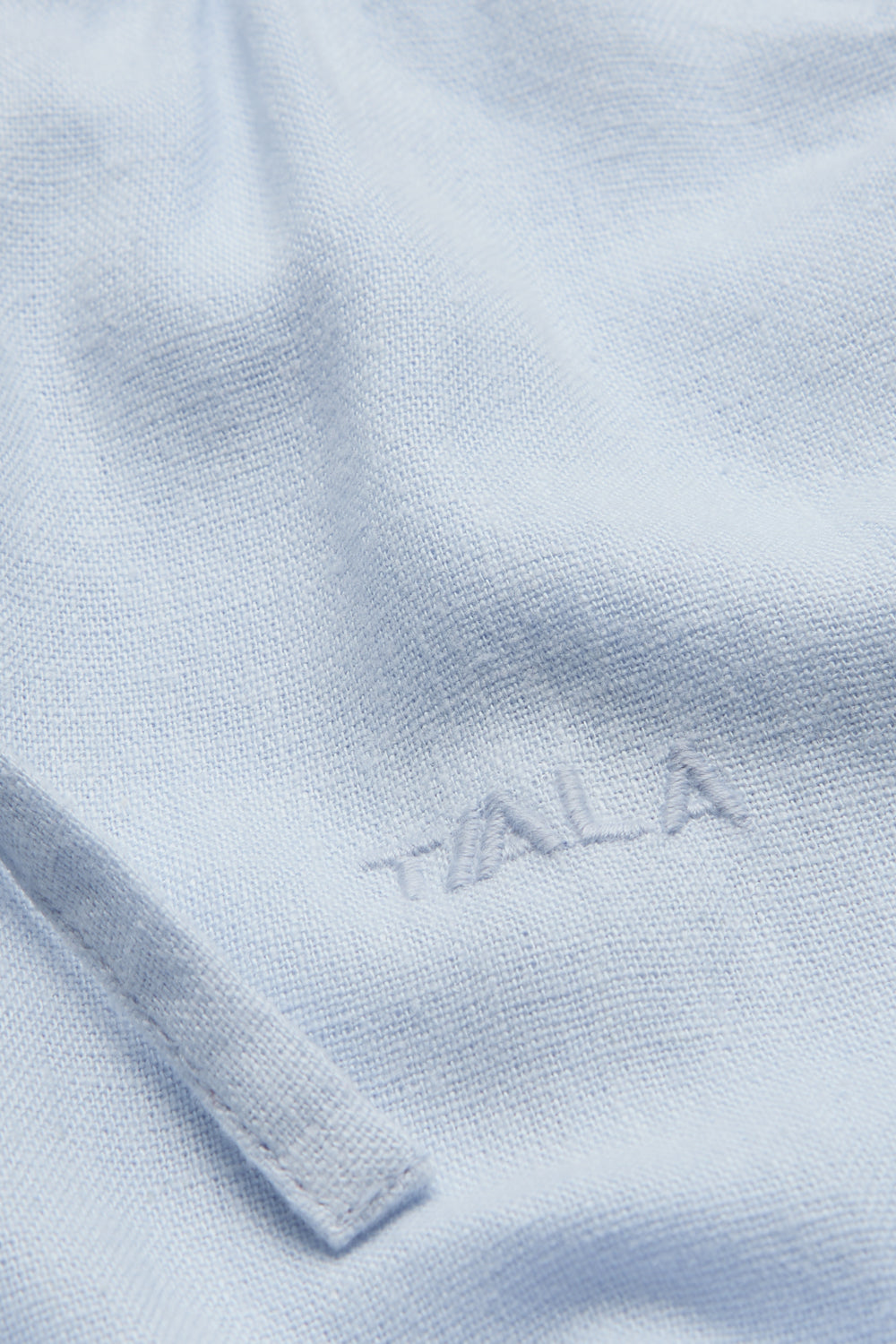 Soft Linen Drawstring Trouser - Baby Blue