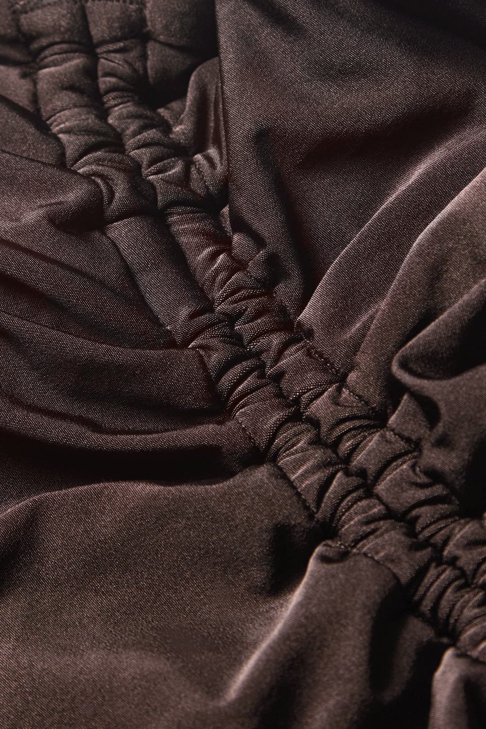 Ruched Adjustable Tie Side Shaping Swimsuit - Espresso