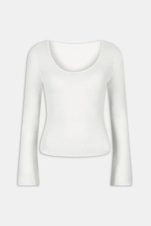 Multiway Long Sleeve Resort Knit Top - Coconut Milk