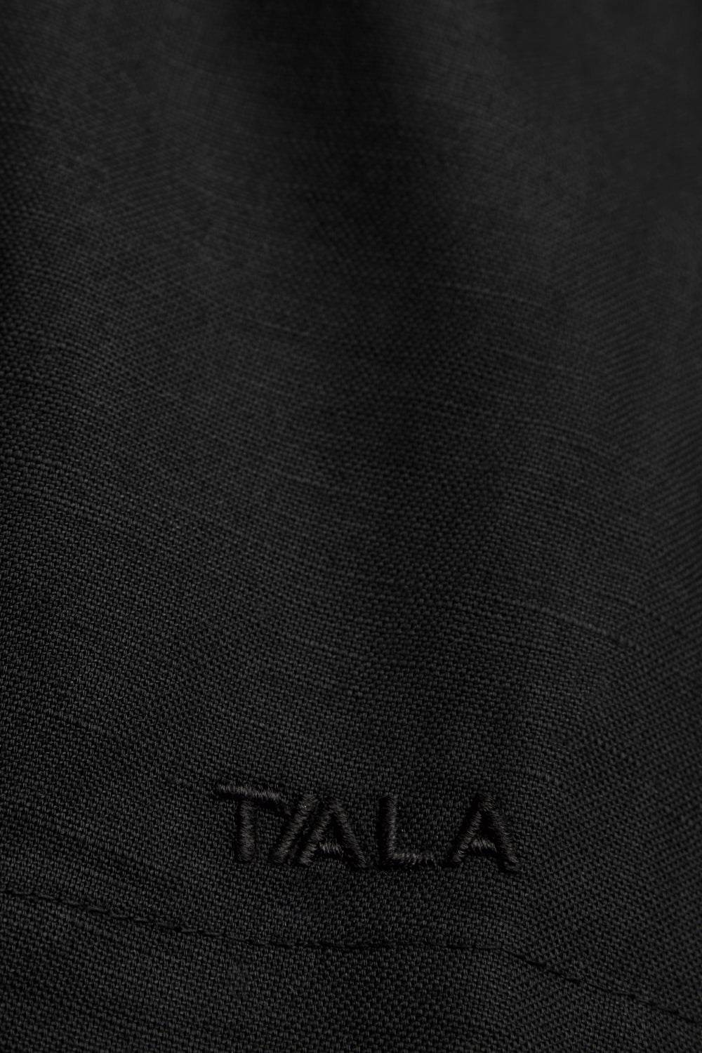 Heavyweight Linen Longline Strapless Top - Black Onyx