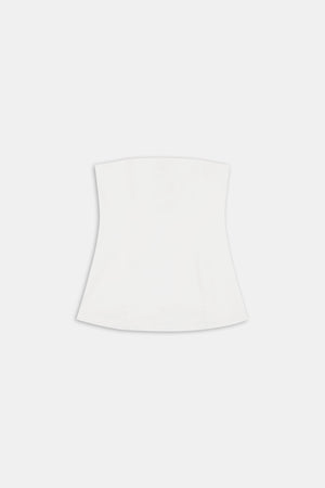 Heavyweight Linen Longline Strapless Top - Coconut Milk