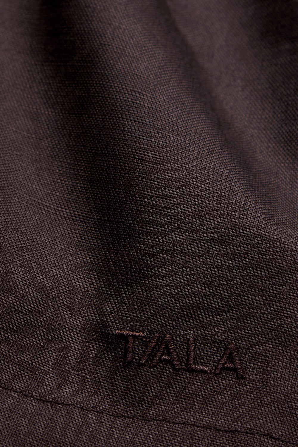 Heavyweight Linen Longline Strapless Top - Espresso