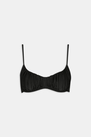 Underwired Gathered Bikini Top - Black Onyx