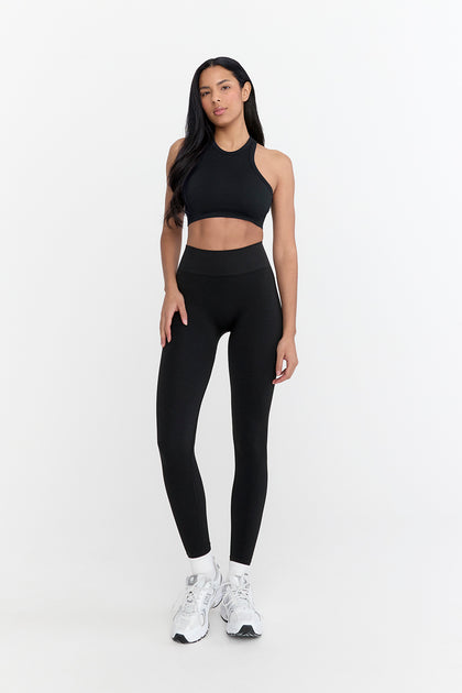 Running Bare Werk It! Ribbed 3/4 Leggings 21 - Black – Assef's