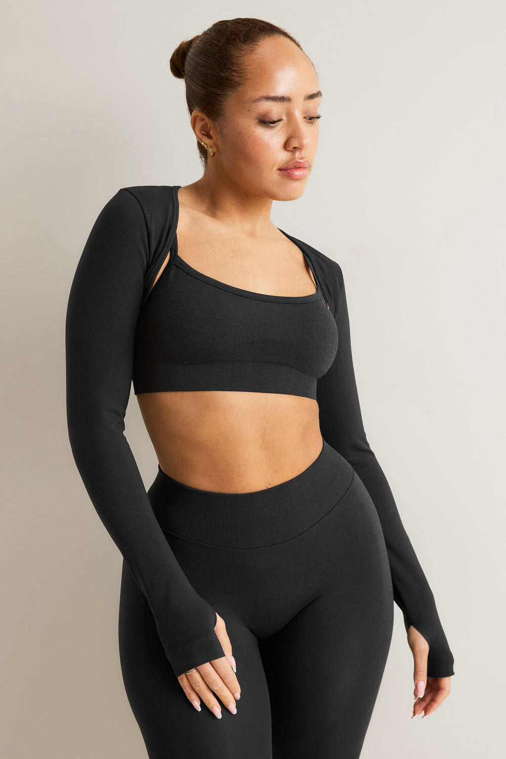 Sculpt Seamless Active Shrug - Black Marl