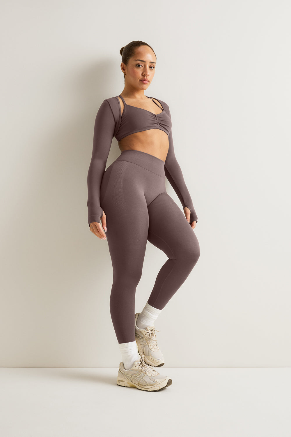 Sculpt Seamless Active Shrug - Dark Truffle
