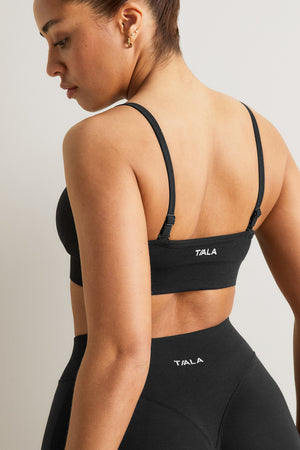 Sculpt Seamless Bandeau Sports Bra - Black Marl