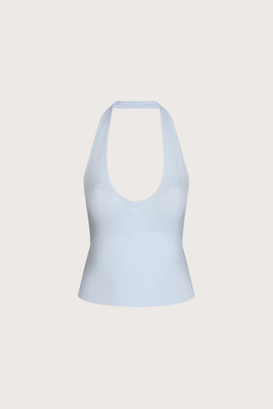 Sculpt Seamless Halter Tank - Baby Blue