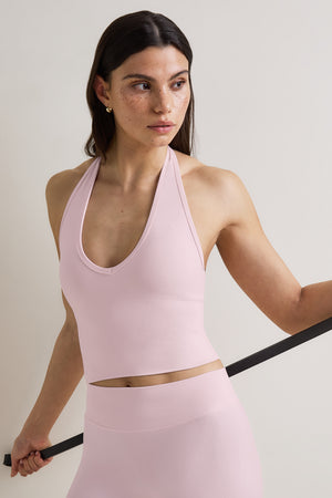 Sculpt Seamless Halter Tank - Baby Pink