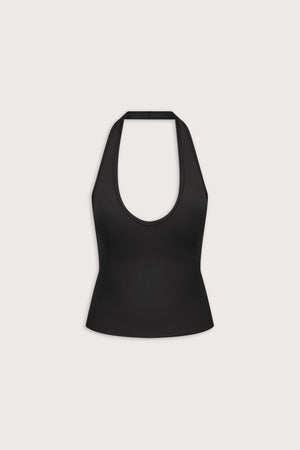 Sculpt Seamless Halter Tank - Black Marl