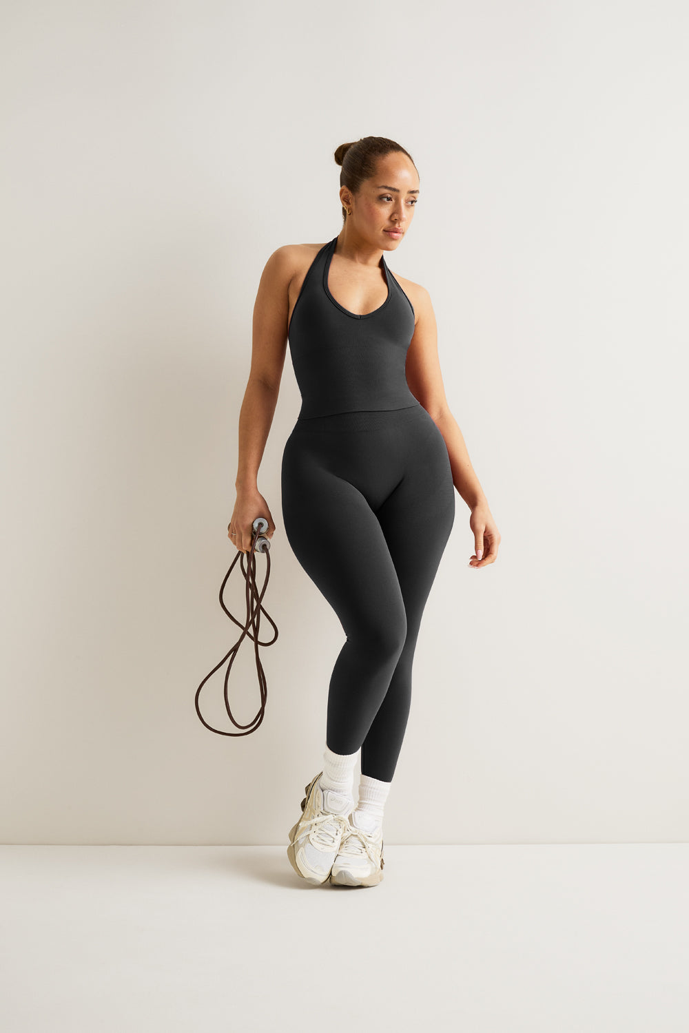 Sculpt Seamless Halter Tank - Black Marl