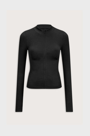Sculpt Seamless Longline Jacket - Black Marl