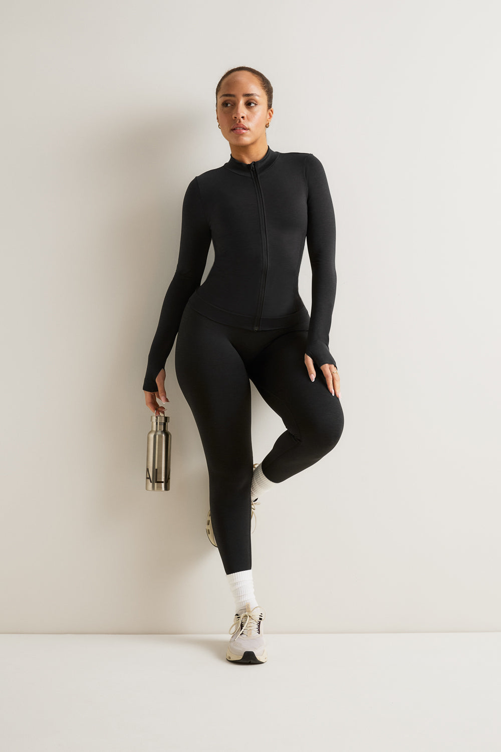 Sculpt Seamless Longline Jacket - Black Marl