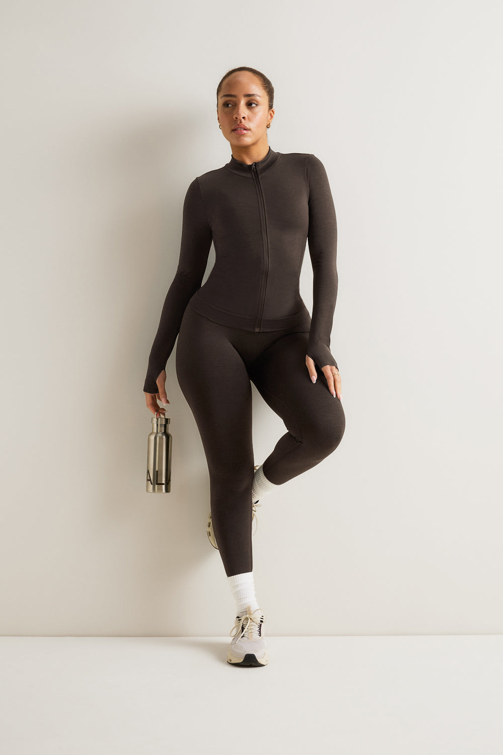 Sculpt Seamless Longline Jacket - Espresso Brown