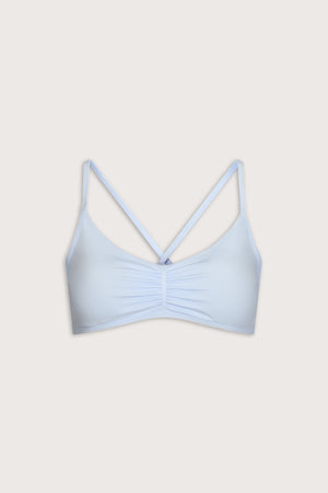 Sculpt Seamless Ruched Cross Back Sports Bra - Baby Blue