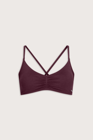 Sculpt Seamless Ruched Cross Back Sports Bra - Fig