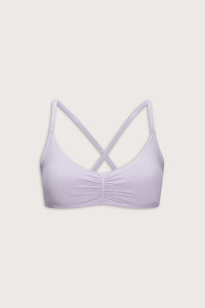Sculpt Seamless Ruched Cross Back Sports Bra - Lilac